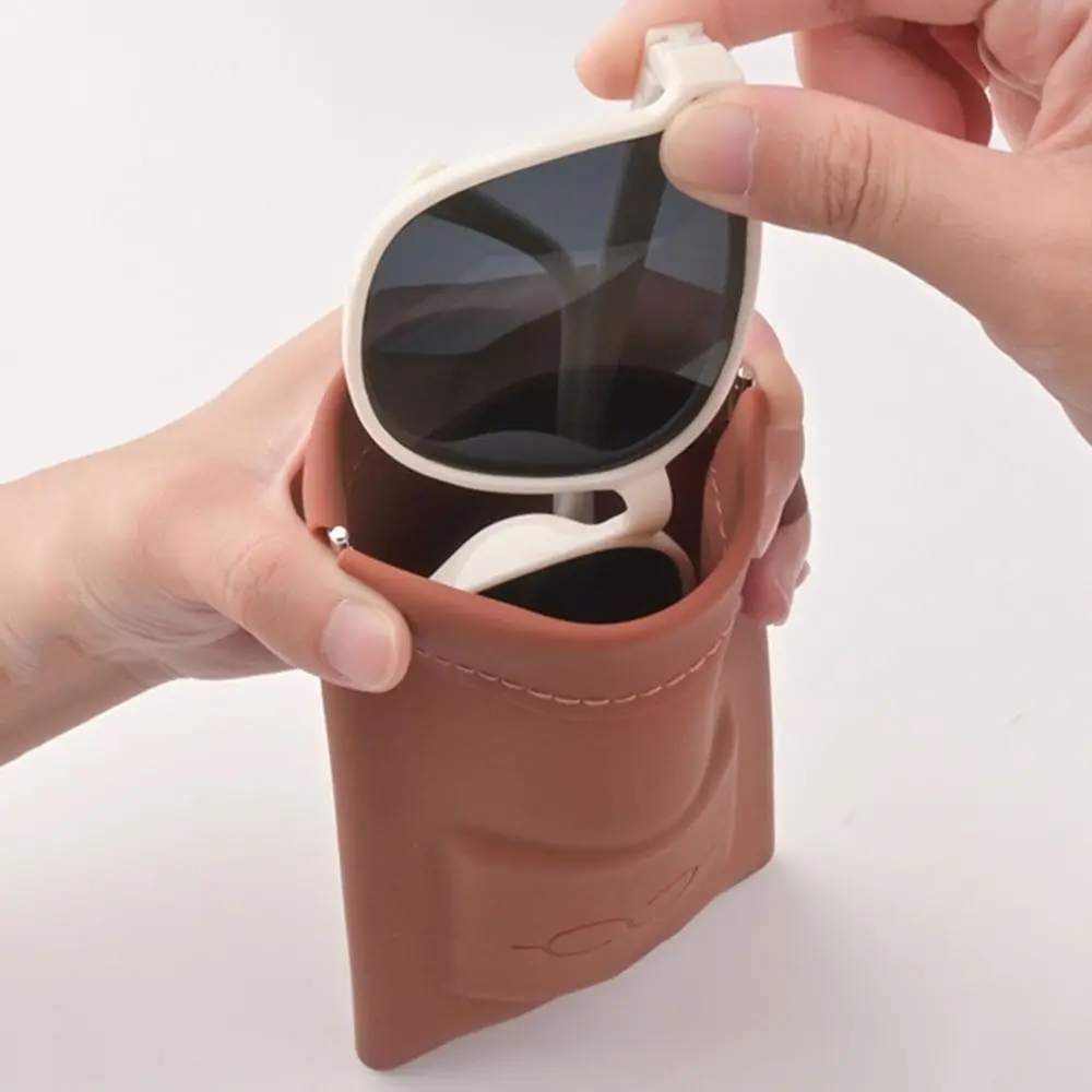

Silicone Glasses Bag Dustproof Protective Cover Sunglasses Storage Bag Soft Solid Color Reading Eyewear Case Sun Glasses