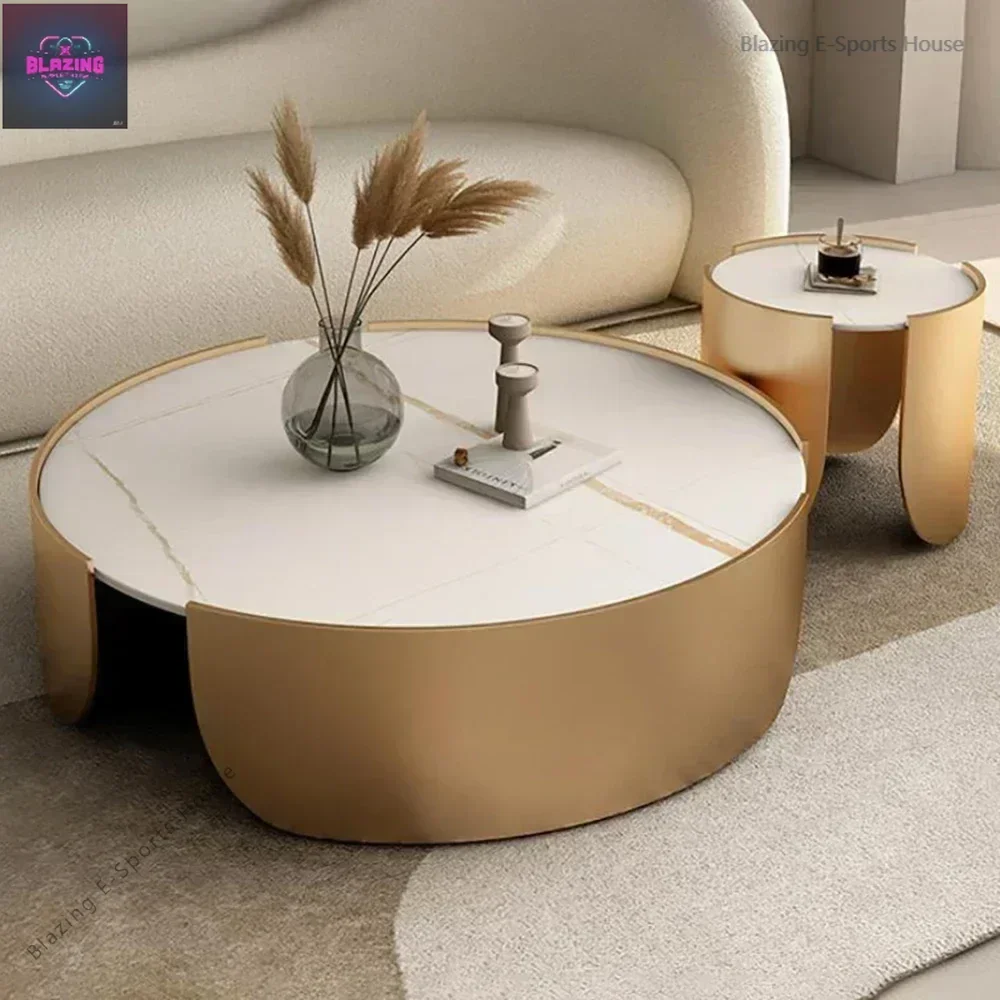 Round Luxury Coffee Tables Metal Low Patio Outdoor Hall Hotel Coffee Tables Center Entryway Muebles De La Sala Home Furniture
