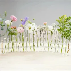 Hinged Flower Vase Glass Vase Tube Creative Plant Holder For Living Room Office Corridor Study Bedroom Dining Table Home Decor