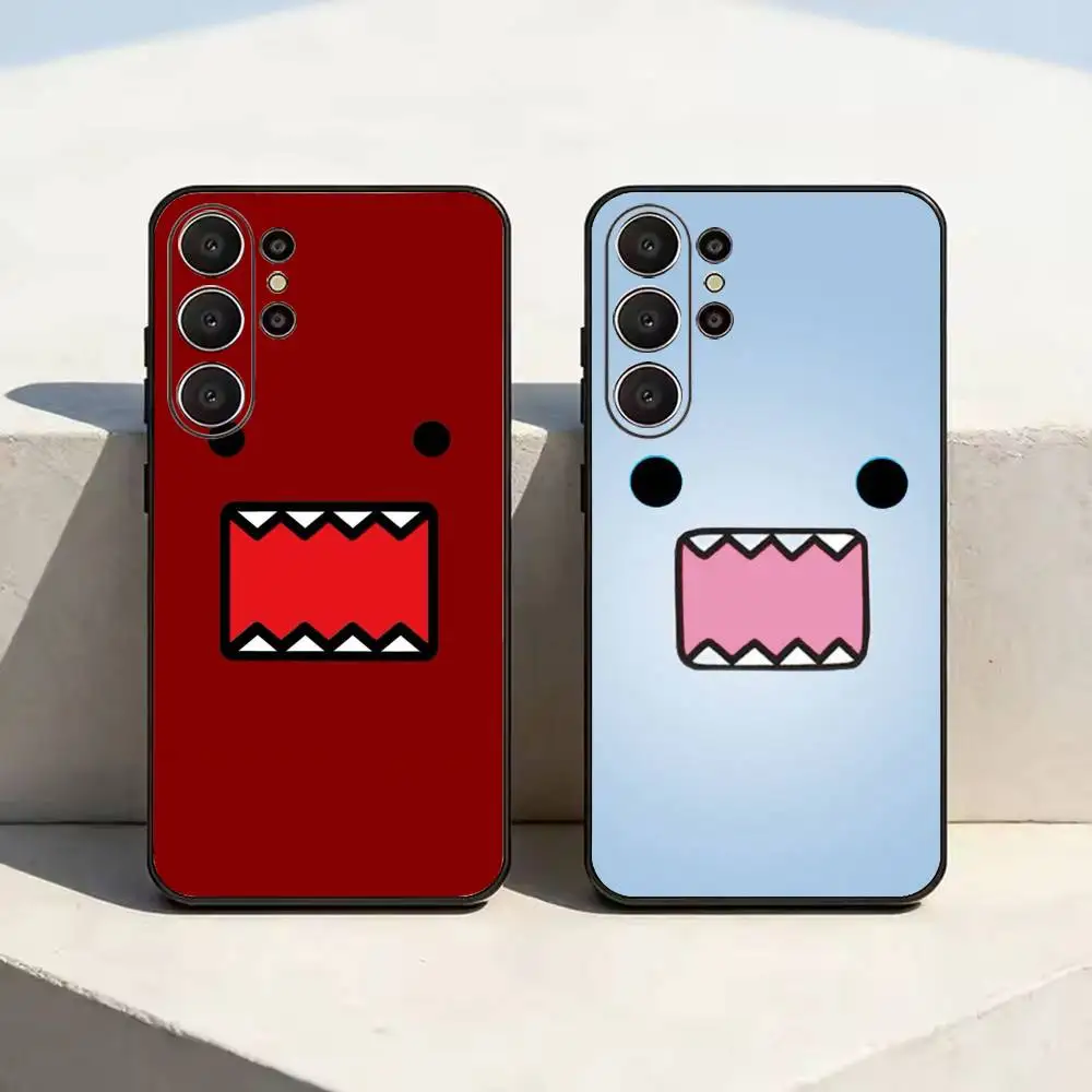 Super cute Domo-kun Soft Silicone Case for Samsung S26, S24, S21, S22, S23, S30, Ultra,  Plus, FE, Lite-Black