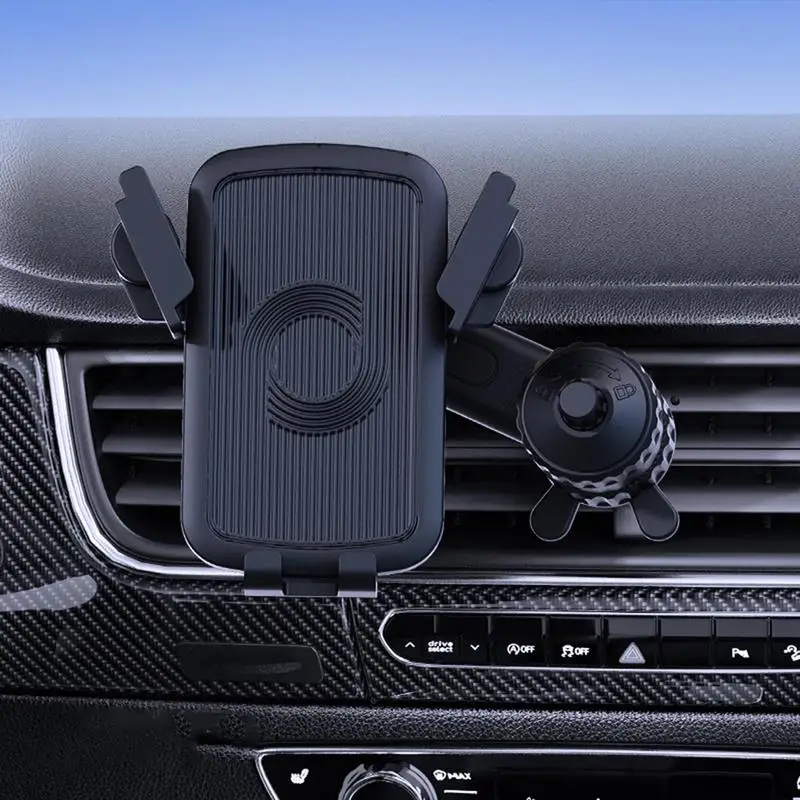 Car Phone Holder Wider Clamp & Metal Hook Car Air Vent Clip Phone Mount 360 Rotating Cell Phone Stand Adjustable Non-slip Stand