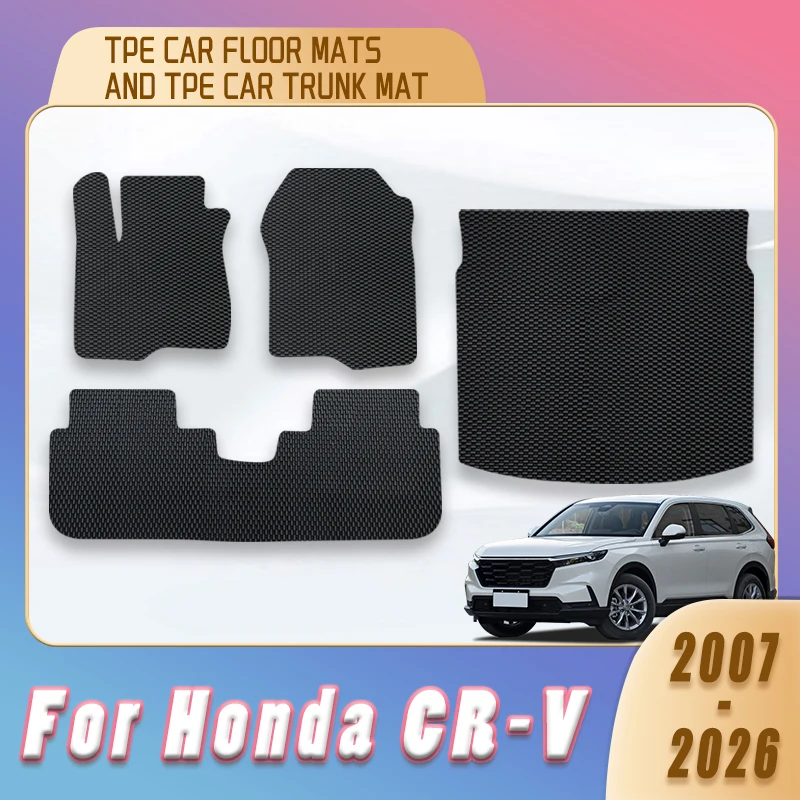 

TPE Car Floor Mats Trunk Carpets For Honda CR-V CRV 2026 2025 2024 2023 2022 2021 - 2013 2012 2011 2010 2009 2008 2007 Interior