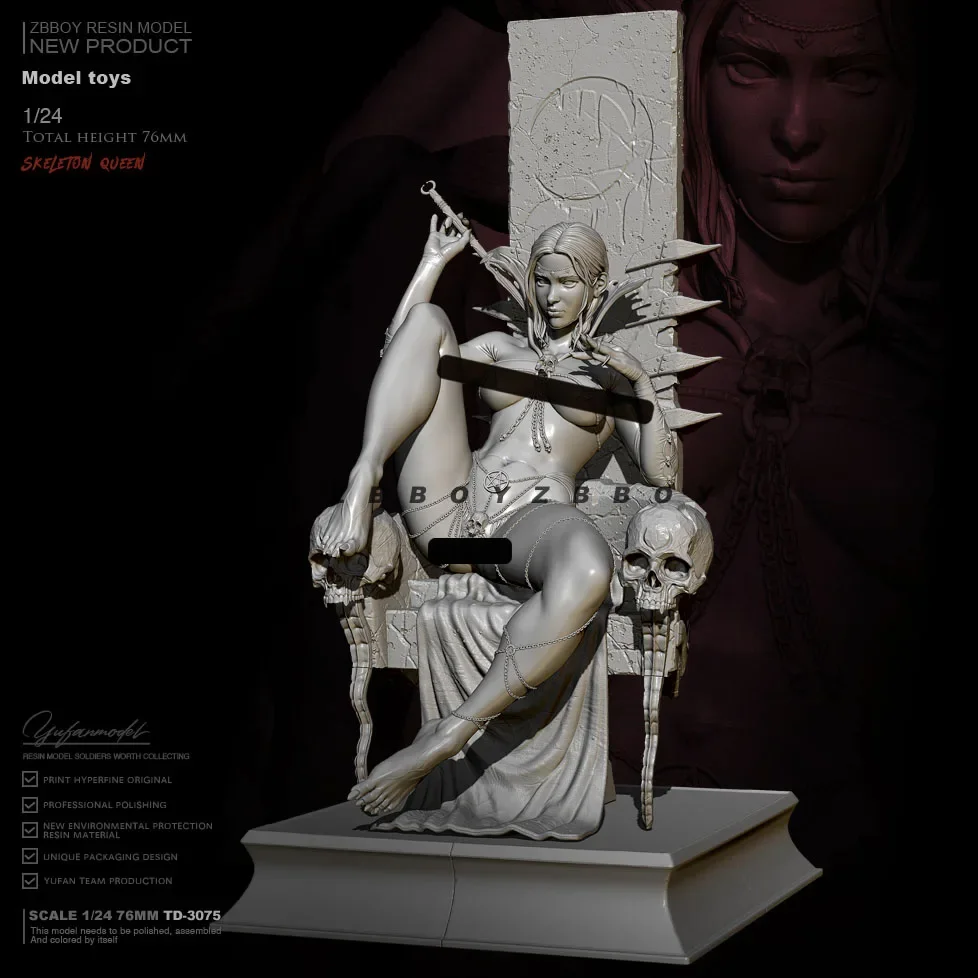 Resina figura modelo Kits, beleza DIY, auto-montado, TD-3075, 1:24