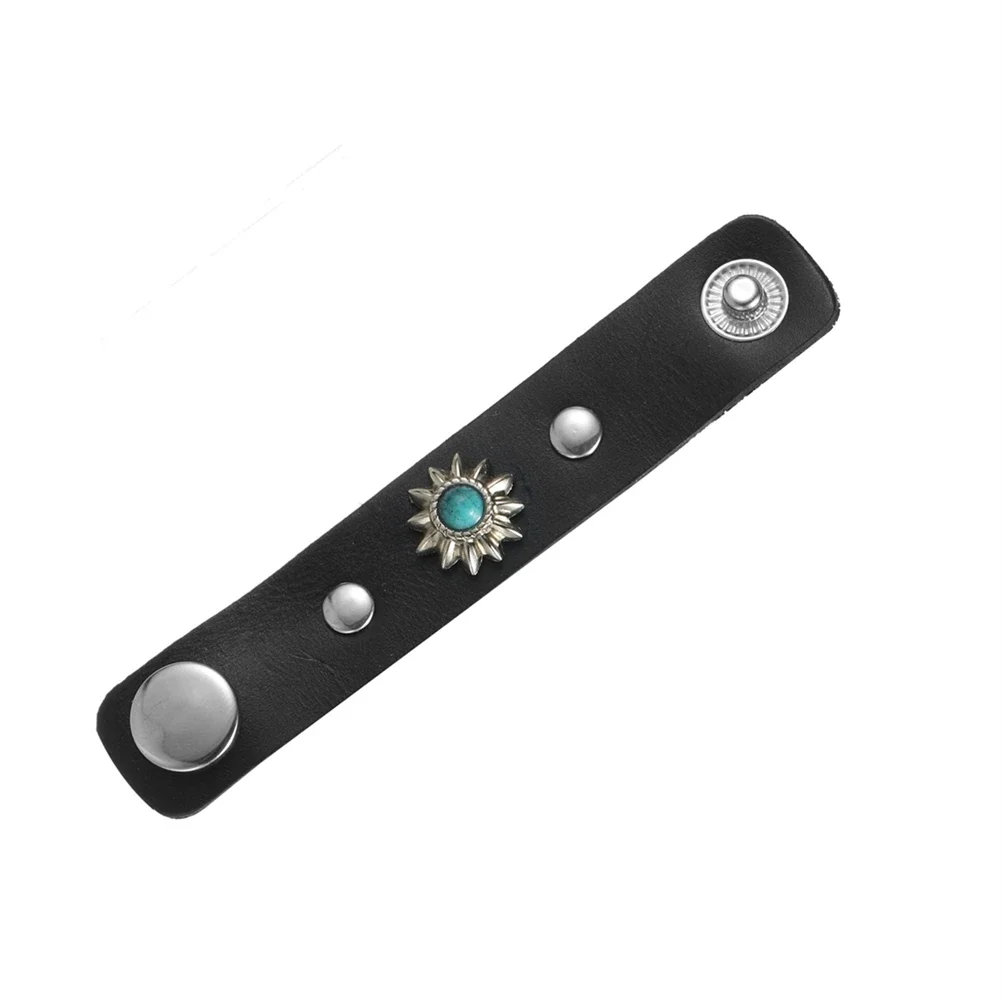Classical Man Flower Shape Leather Series Vintage Rings Unique Design Jewelry Simple Leather Ring for Father\'s Day gift