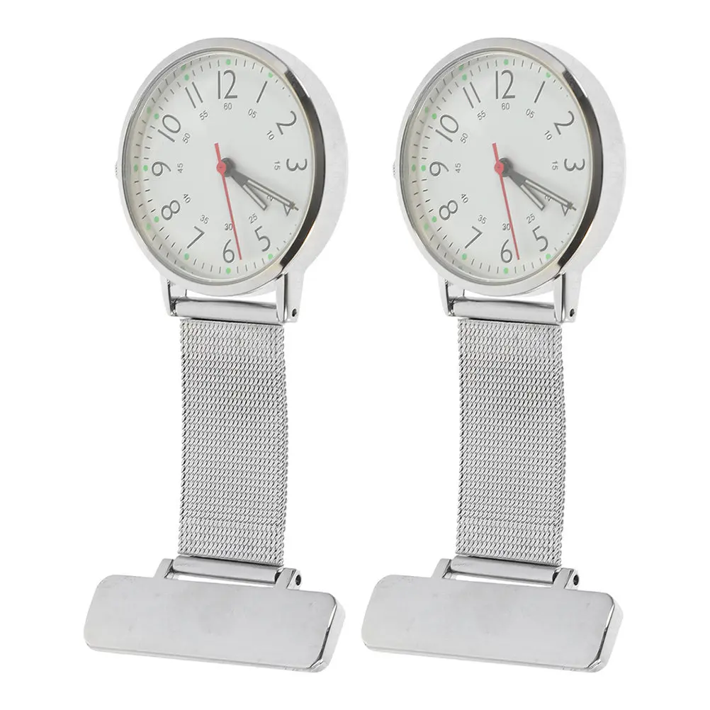 

Набор из 2 часов-клипс для медсестер, наручные часы-брелок с креплением на лацкан, для медицинских работников, надежные, в подарок к Неделе медсестер