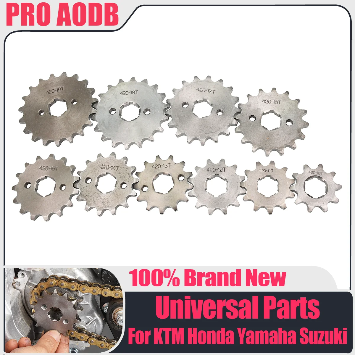 For Honda Lifan ZongShen YCF ATV Quad Dirt Pit bike Buggy 420# 17mm 10 11 12 13 14 15 16 17 18 19 20 T Front Engine Sprocket
