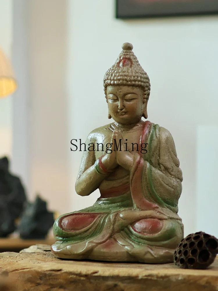FG good-looking  new Chinese Zen Buddha statue ornament retro old entrance wine cabinet landscaping