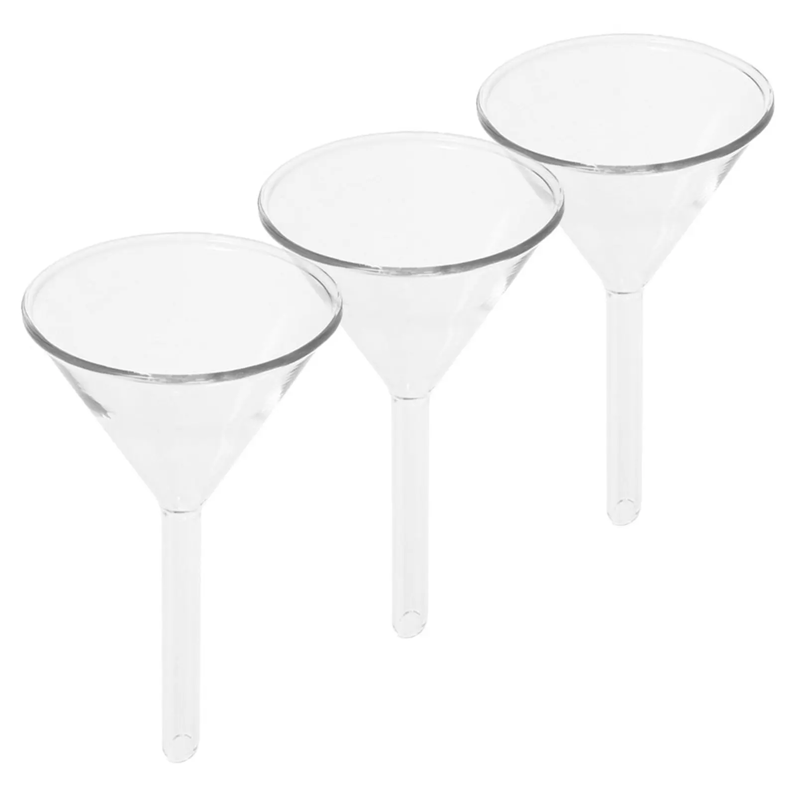 

Набор из 3 прозрачных стеклянных воронок с широким горлом 60 мм для лабораторий и научных исследований, высококачественное исполнение
