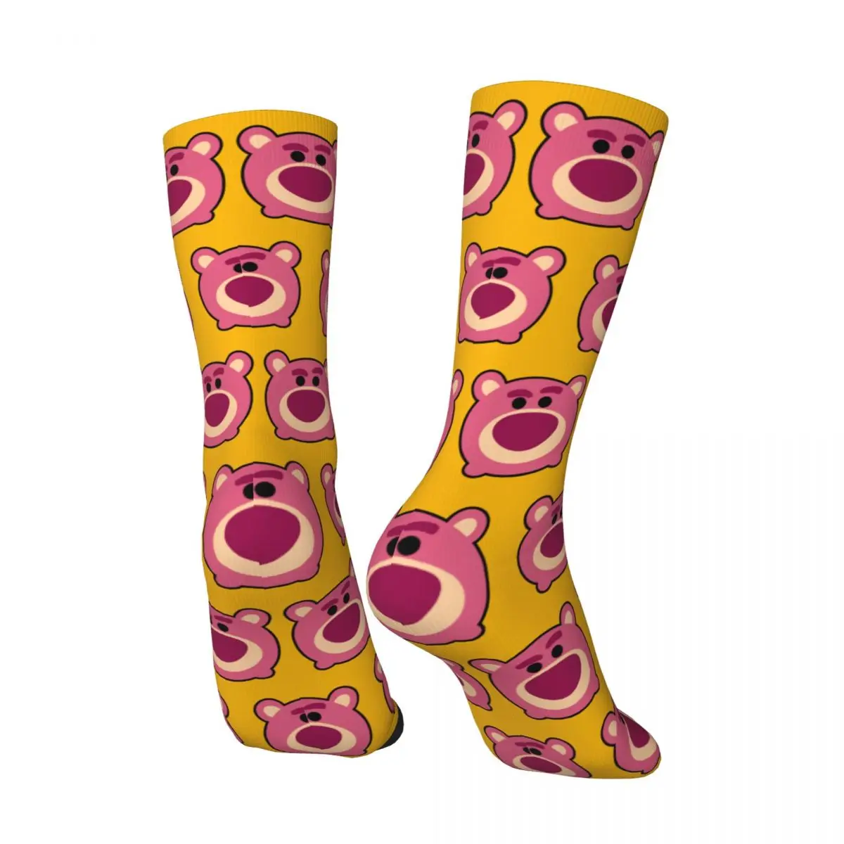 Retro Strawberry Bear Men's compression Socks Unisex Disney Toy Story Lotso Harajuku Seamless Printed Novelty Crew Sock