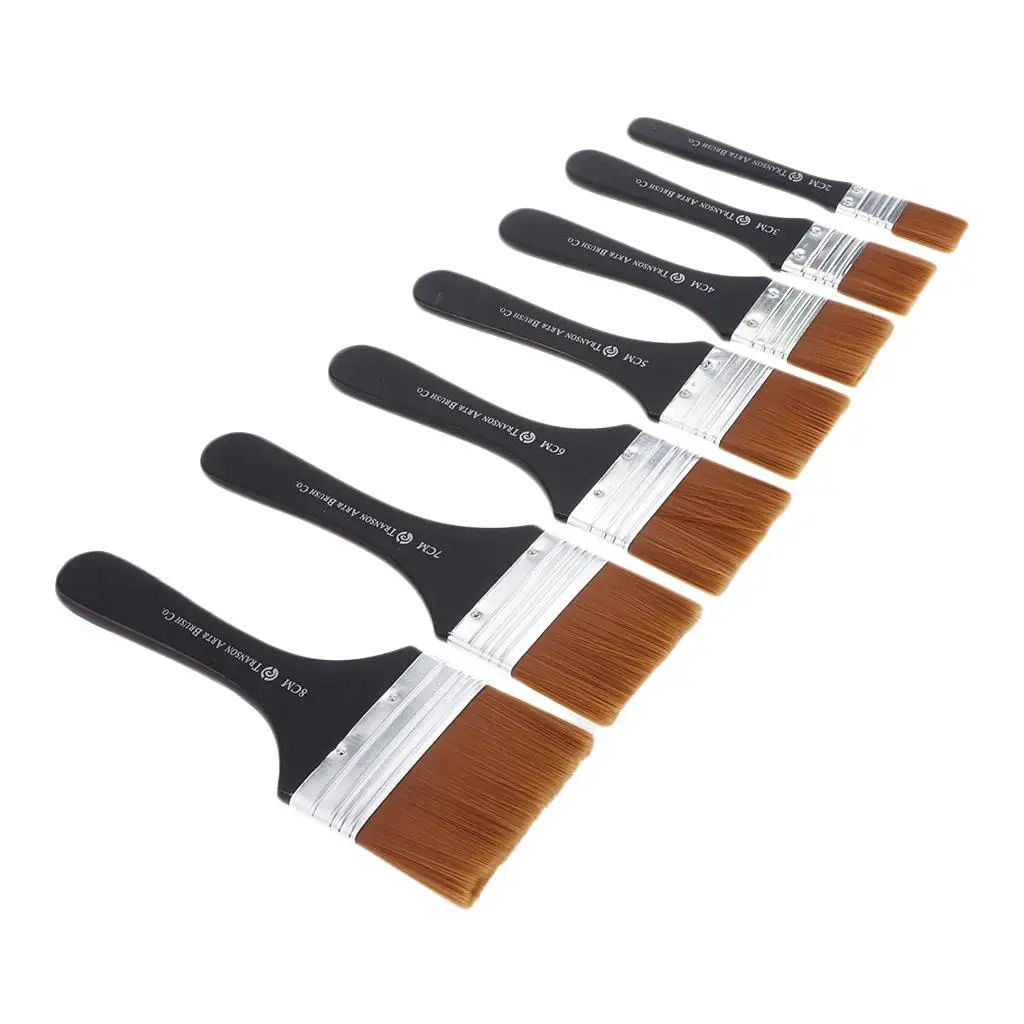 Oil Painting Drawing Brush Wooden Handle Nylon Bristle Brushes for Acrylic and Watercolor Crafts and Canvas