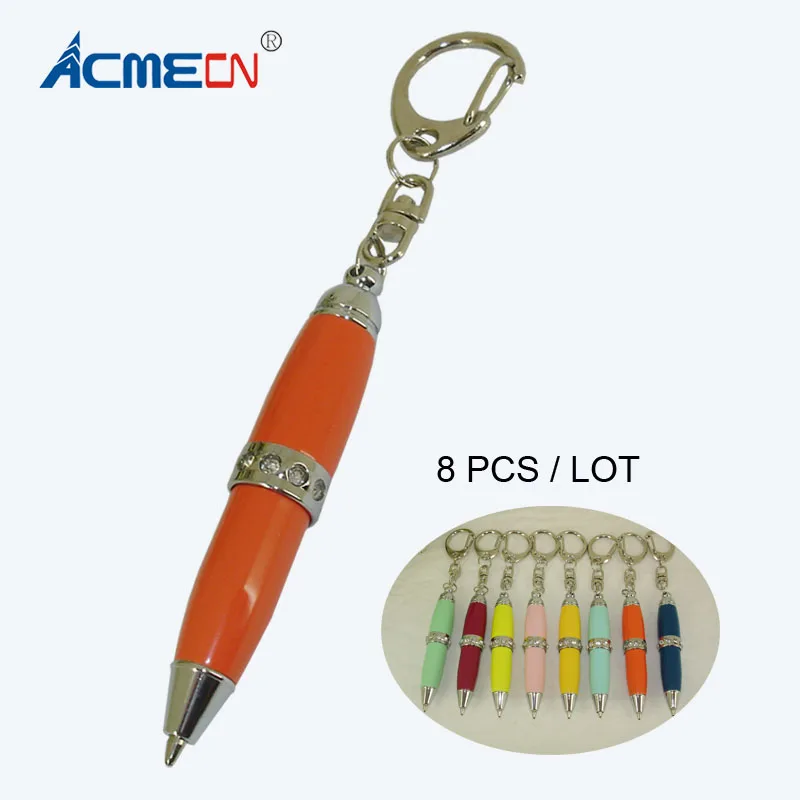8pcs-lot-mini-cute-ballpoint-pen-with-key-ring-multi-color-pocket-pen-for-school-students-gifts-fancy-diamond-stationery-pens