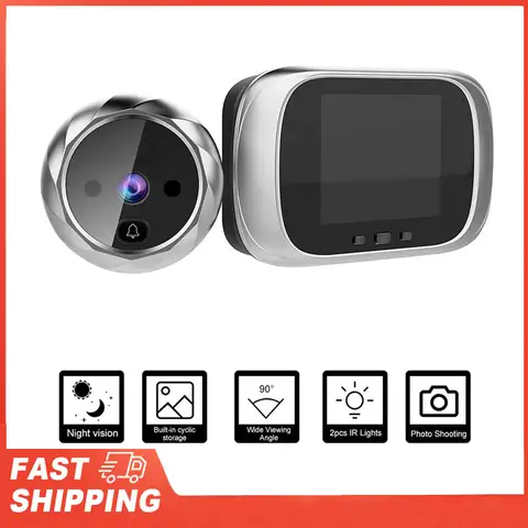 2.8-inch Night Vision Photo Shooting Digital Door Monitoring Digital Door Viewer Peephole Door Camera Doorbell for Home Security