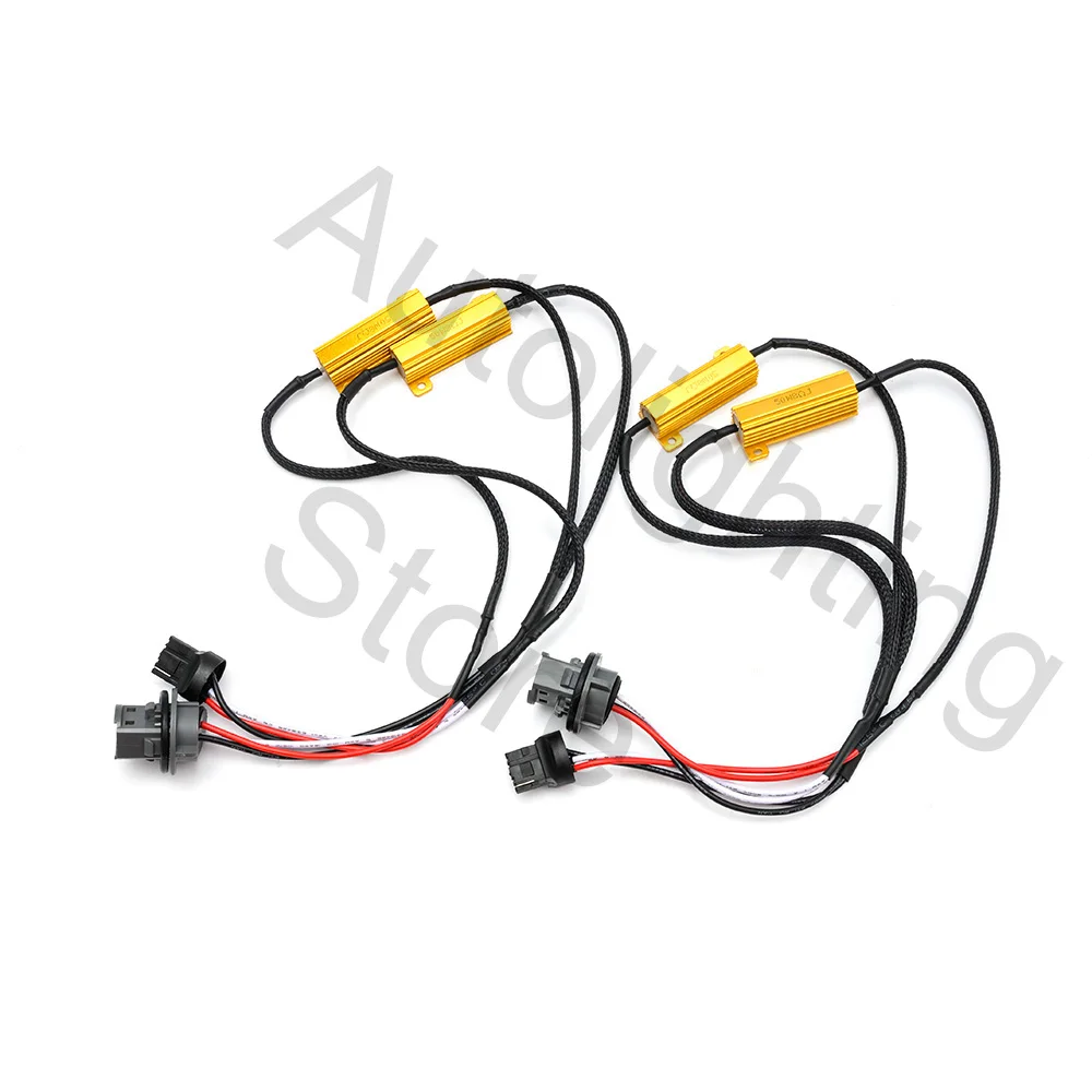 

2PCS 50W 8OHM Metal Warning Canceller Decode Led Lamp OCB Load Resistor 7443 T20 W21/5W BOW turn signal hyper flash