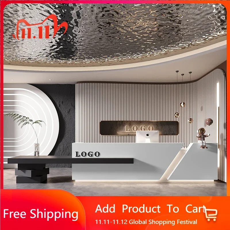 

Funky Reception Desk Clothing Store Counter Desks Shop Desk Computer Office Table Dining Pupitre De Conférence Hotel Furniture