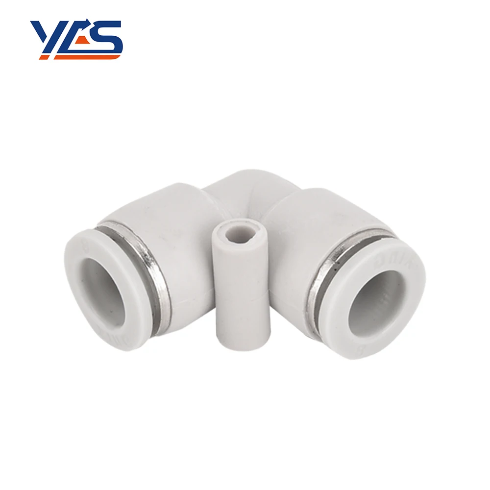 High Quality White PV Series 90 degree elbow hose connector Quick air fitting plastic hose fitting penumatic fitting