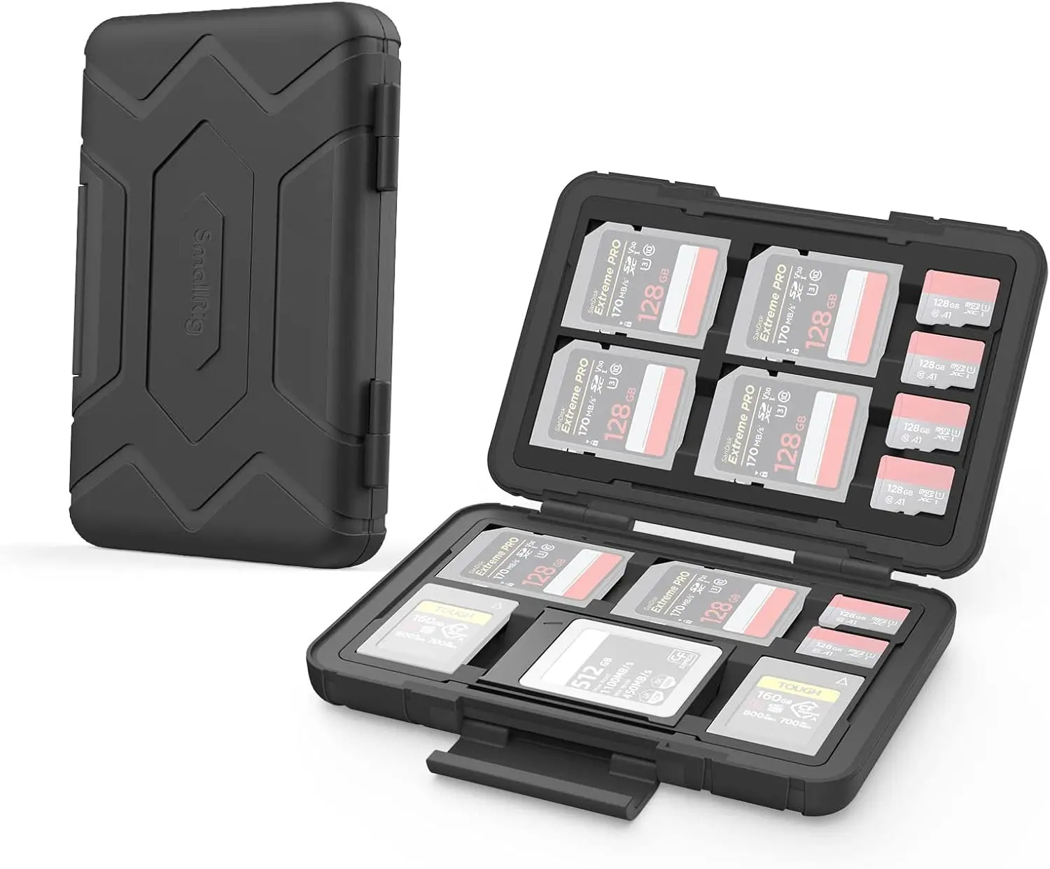 

Водонепроницаемый держатель для карт памяти на 15 слотов для карт SD, Micro SD, CFexpress A/B, XQD