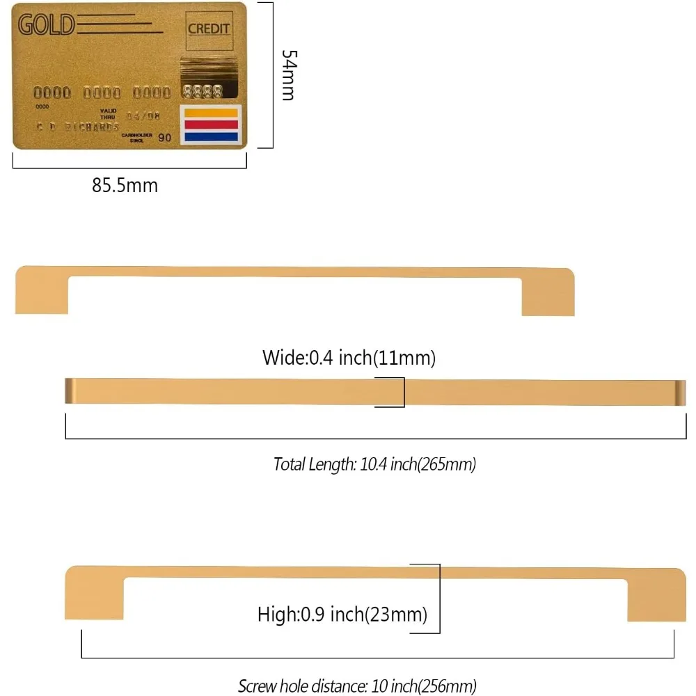 خزانة برونزية بلون الشمبانيا تسحب 10 عبوات، ومراكز فتحات مقاس 10 بوصة، ومقابض خزائن المطبخ، وأجهزة لخزائن المطبخ #5