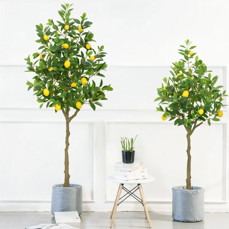 

New Nordic Ins Style Fake Lemon Tree Potted Plant for Home Office Living Room Decor Indoor Artificial Green Plant