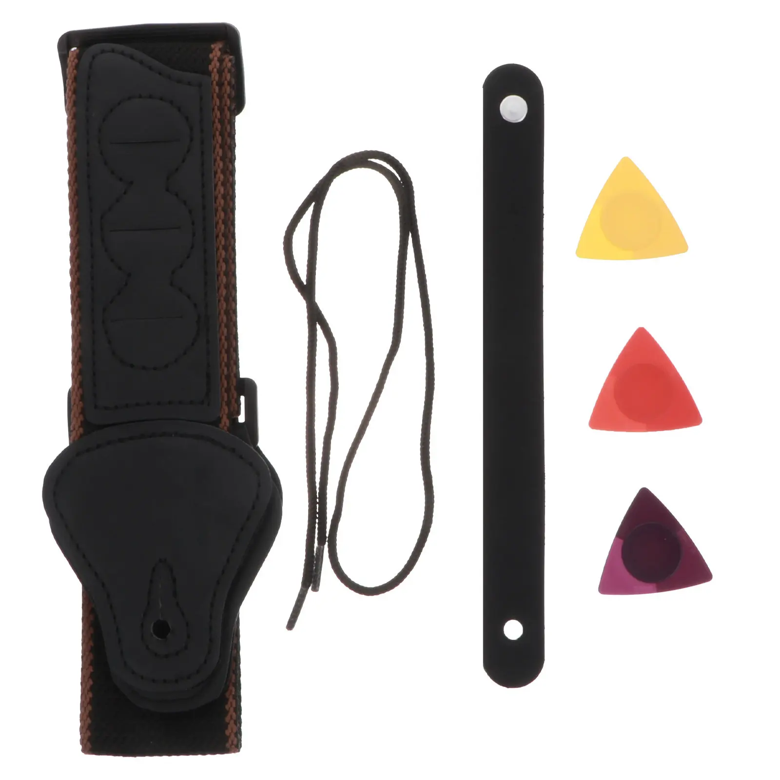 1Set Premium Simple Stylish Guitar Shoulder Strap Kit Reduces Back Pressure Elegant Design for Musicians Guitarists Music