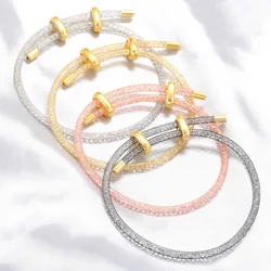 10Pcs Adjustable Bracelet Mesh Crystal Bracelet Couple Minimalist For DIY Jewelry Charms Making Accessories Wholesale