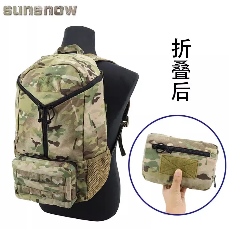 [Made by Sun Snow] Portable Folding Backpack Hand Roll Up Bag Simple Tactical Backpack