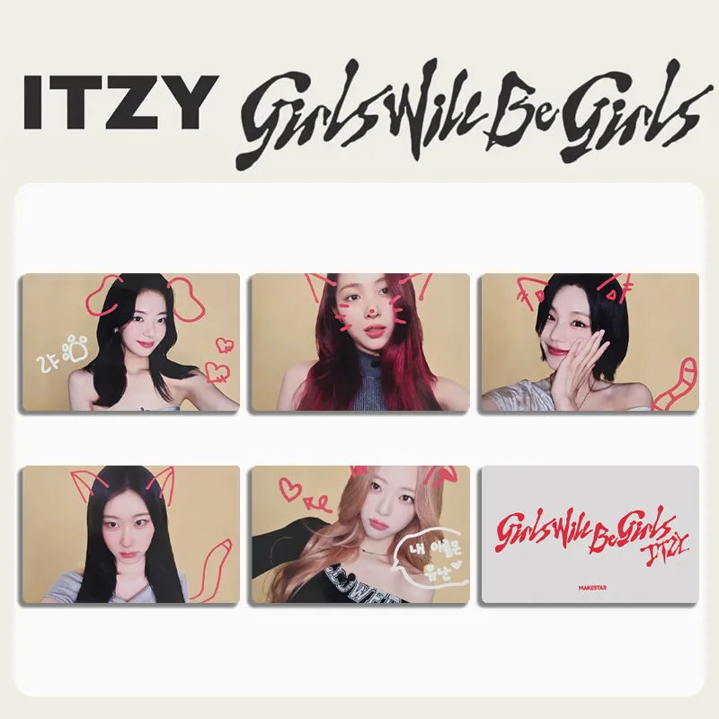5 Pçs/set Kpop ITZY Selfei Lomo Cartões Yeji Ryuji Lia Yuna Chaeryeong Gils Será Meninas Álbum Photocards Fãs Coleção de Aniversário