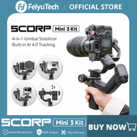 FeiyuTech SCORP Mini-3 Kit All-in-One Gimbal with Built-in AI Smart Tracking 2.0kg load, for Mirrorless Action Camera Smartphone
