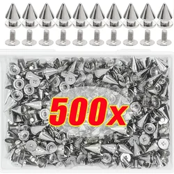 Silver Rivets Cone Studs Screwback Metal Spike DIY Cool Punk Garment Round Nail Rivet Decoration For Clothes Shoes Bag Wholesale