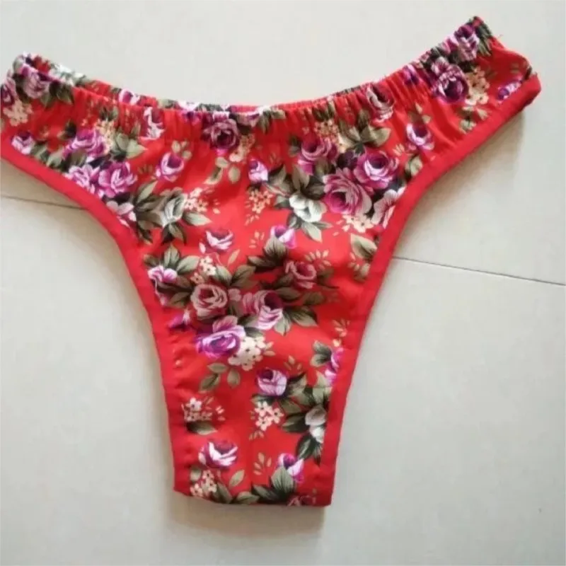 Thong Man's Floral Soft Silky Touch Silky Briefs Live Show DJ Club Sexy Costumes Private Party
