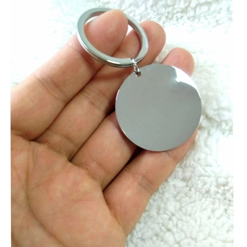 

10PCS Blanks Pet Dog ID Tag Round Mirror Polish Stainless Steel 35mm Pet ID Dog Cat Tag Pendants Jewelry Keychain