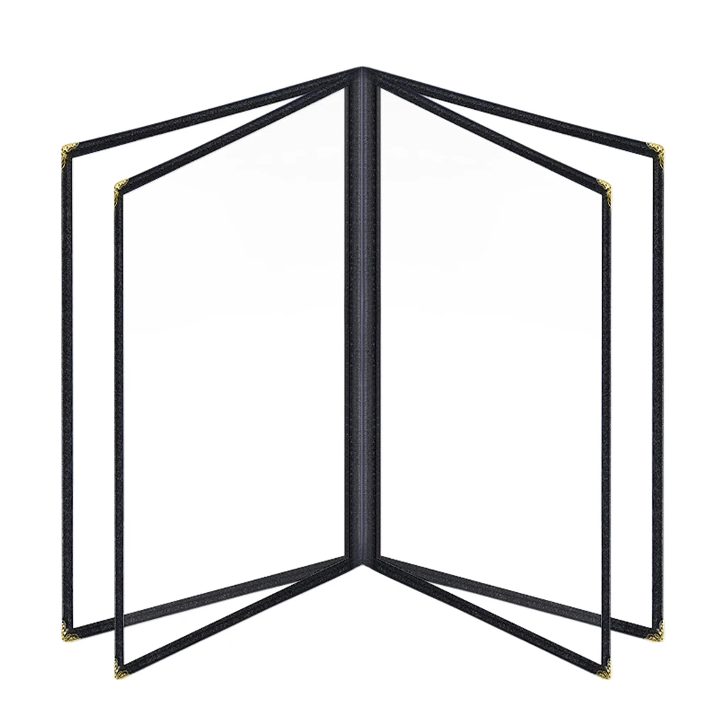 A4 Food Drink 2 4 8 Pages For Restaurant Display Book Cafe Menu Cover DIY Foldable Corner Protection Reusable PU Leather Bar