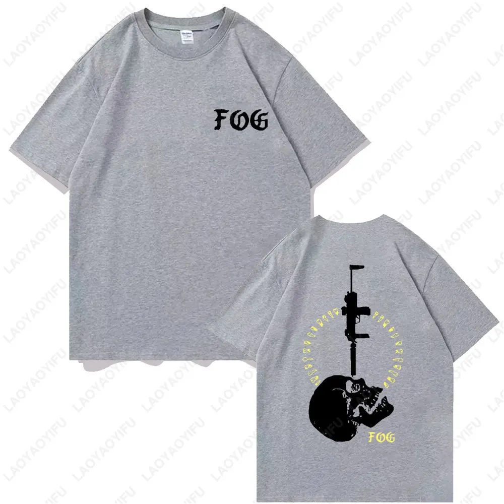 

Fog Forward Observations Group Mens T-shirt Vintage Skeleton Graphic T Shirts Summer Cotton Tshirt Male Gothic Rock Clothes