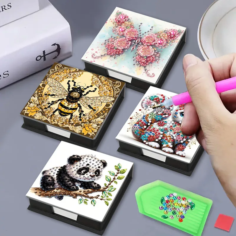 Diamond Painting Kit DIY Paper Dot Diamond Label Box - Animal Pattern - Suitable for Teachers and Reading Rooms, Study and Offic