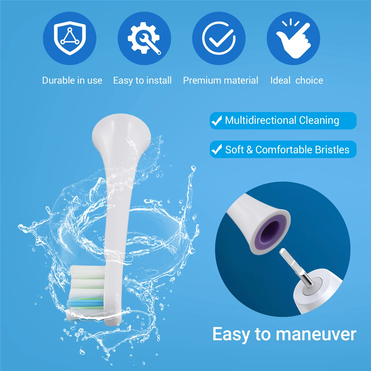 Cabezales de repuesto para cepillo de dientes eléctrico Xiaomi SOOCAS V1X3/X3U X1/X3/X5, 8 Uds., WhiteN02R