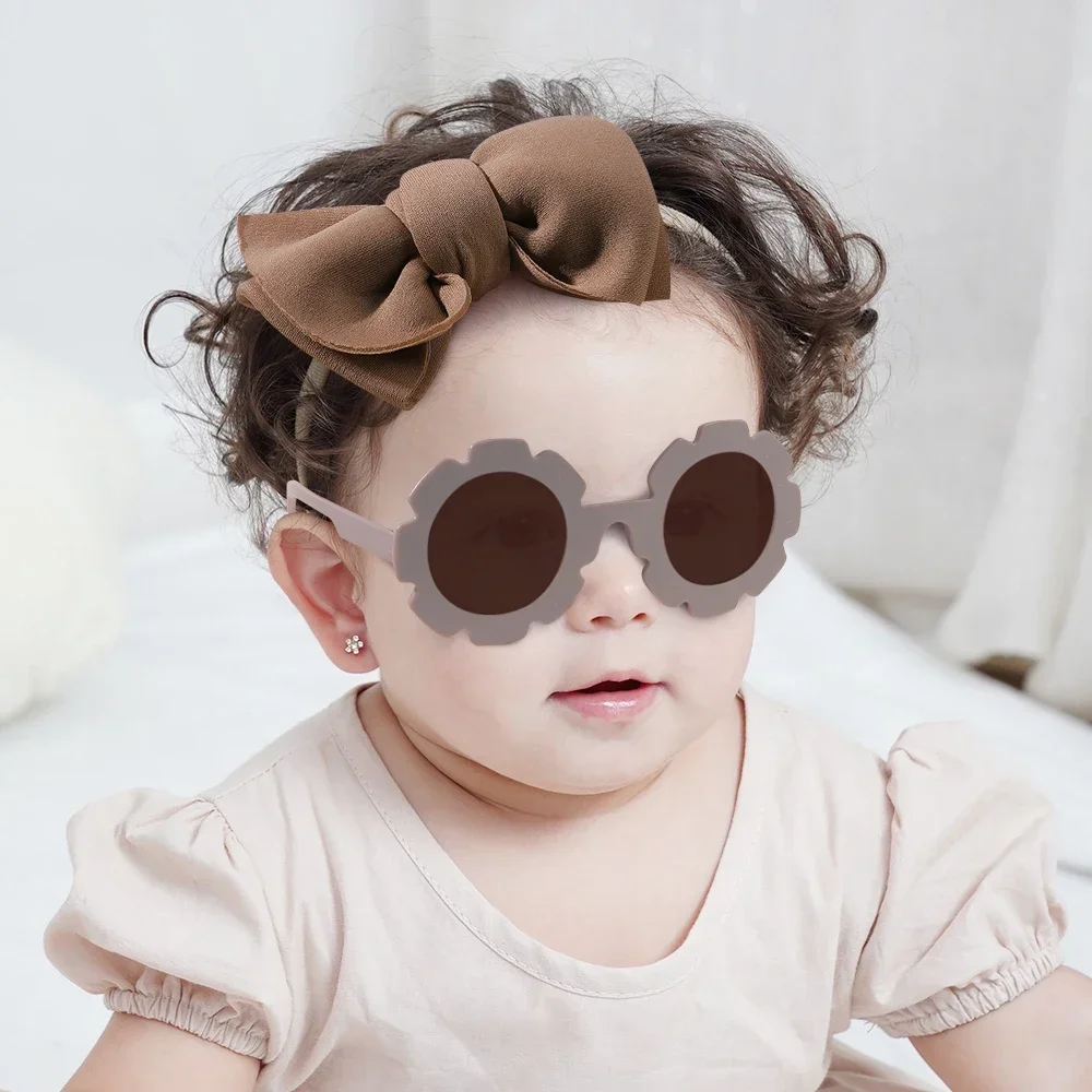 2/3Pcs/set Kids Sunglasses Headband Set Baby Elastic Nylon Headband Bohemia Beach Seaside Sun Glasses Kids Bow Headwear Gift