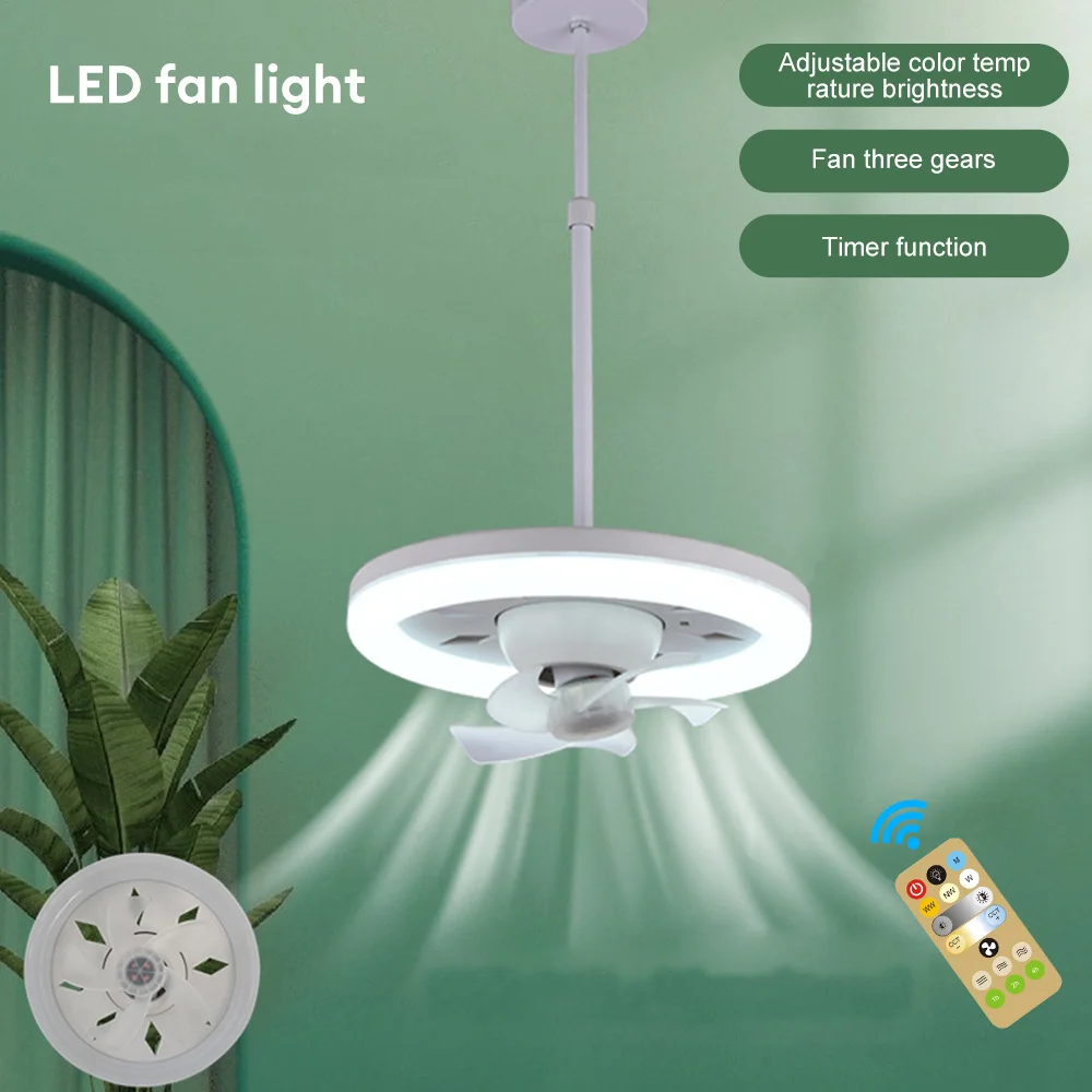 

360° Rotation Ceiling Fan Light E27 Garage Light Dimming Fan Lamp Remote Control Cooling Fan Indoor Ceiling Lamp Air Cooler