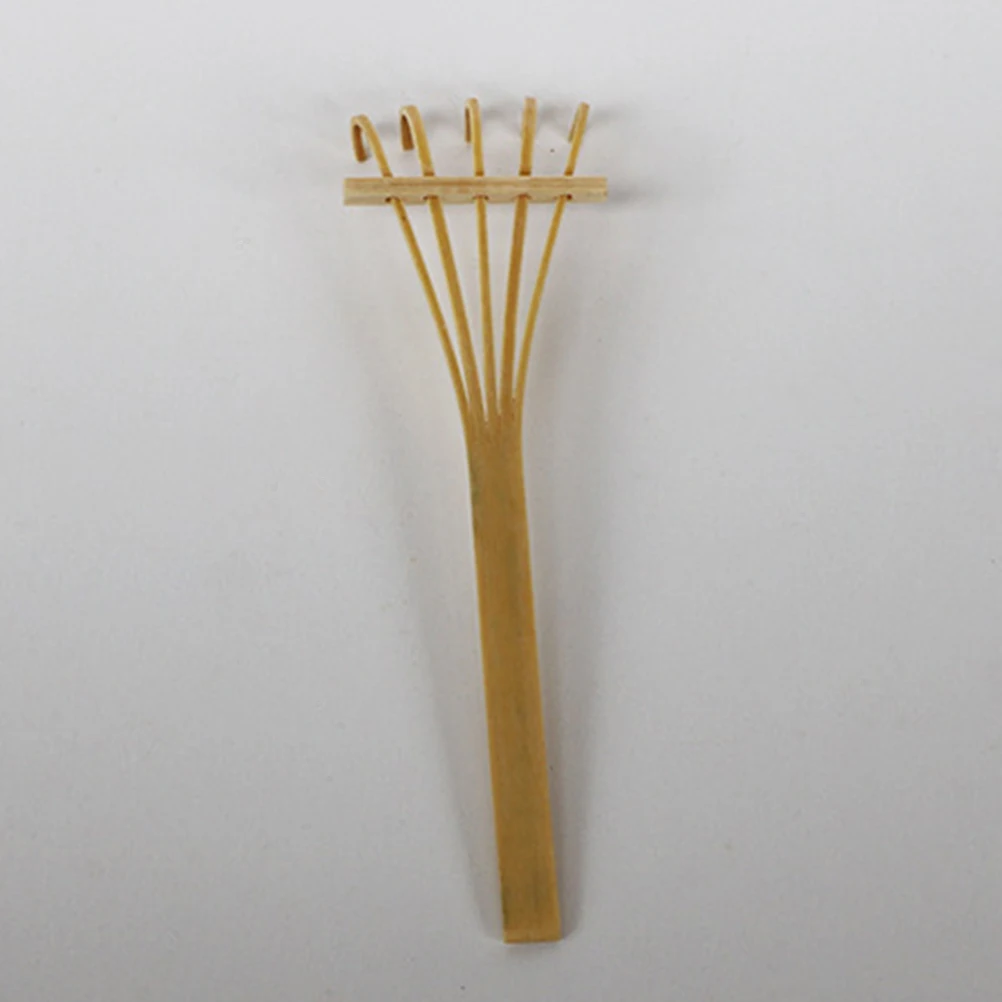 Bamboo Five Teeth Mini Rake Sand Table Tool for Meditation Zen Garden Sand Smoothing and Artistic Patterns Rake