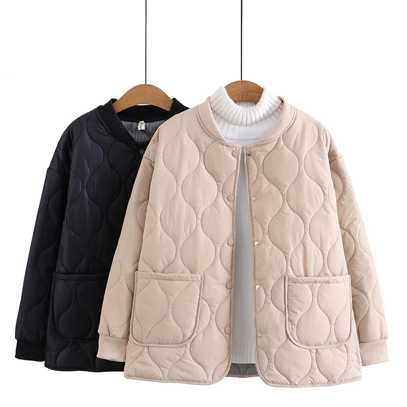 Oversize Women Lightweight Cotton Coat 2025 New Middle-Aged Women Loose Cotton Padded Jacket Women Quilted Jacket Thin Outerwear