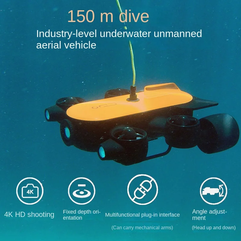 Visual high-definition camera mobile phone connected with fishing sonar fish finder to rescue underwater automatic robot