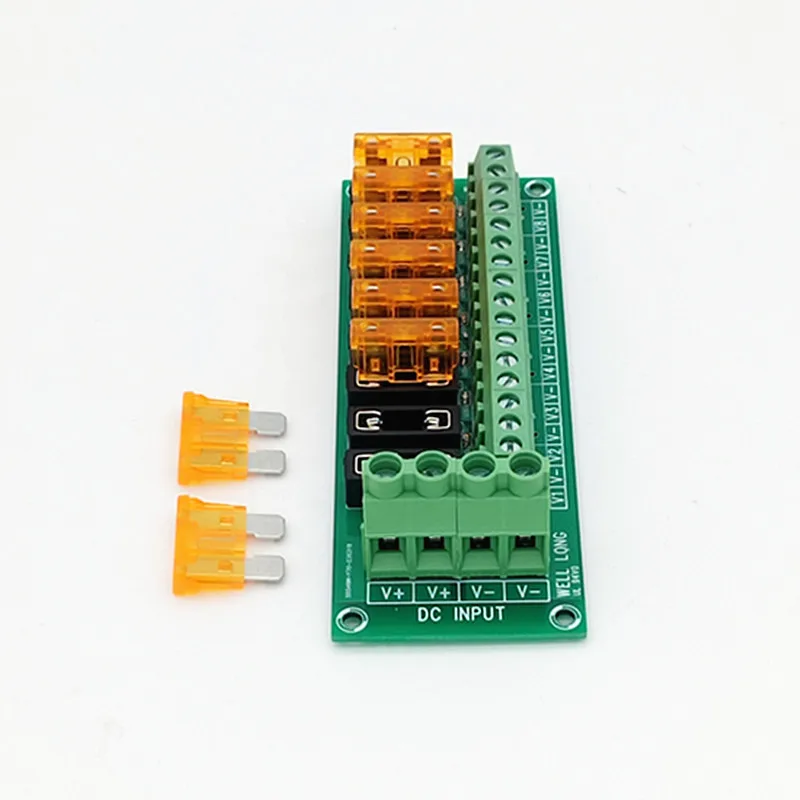 DC Power Fuse Distribution Strip Module Terminal Block 8 Position Expandable