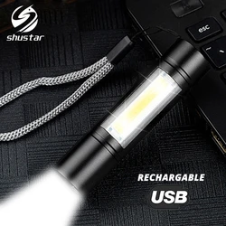 USB Rechargeable Flashlight 3 Lighting Mode COB+XPE LED Mini Flashlight Waterproof Portable Used for camping, cycling, work, etc