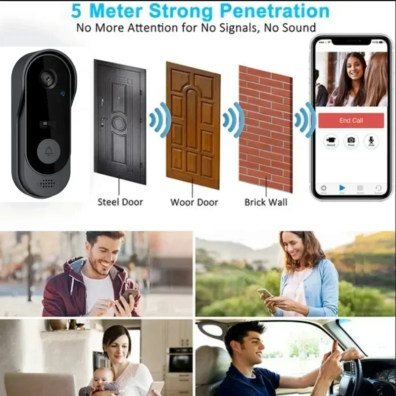 Tuya Doorbell With Camera Wireless Home Video Doorbell WIFI HD Outdoor Waterproof Door Bell Camera Security Video Intercom IR view 5