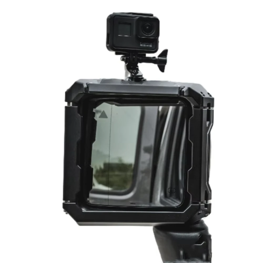 Lantsun F2007 2 Piece Rearview Mirror Cover Square Car Mirror Rain Eyebrow Protector Wrangler JL 2018 ++