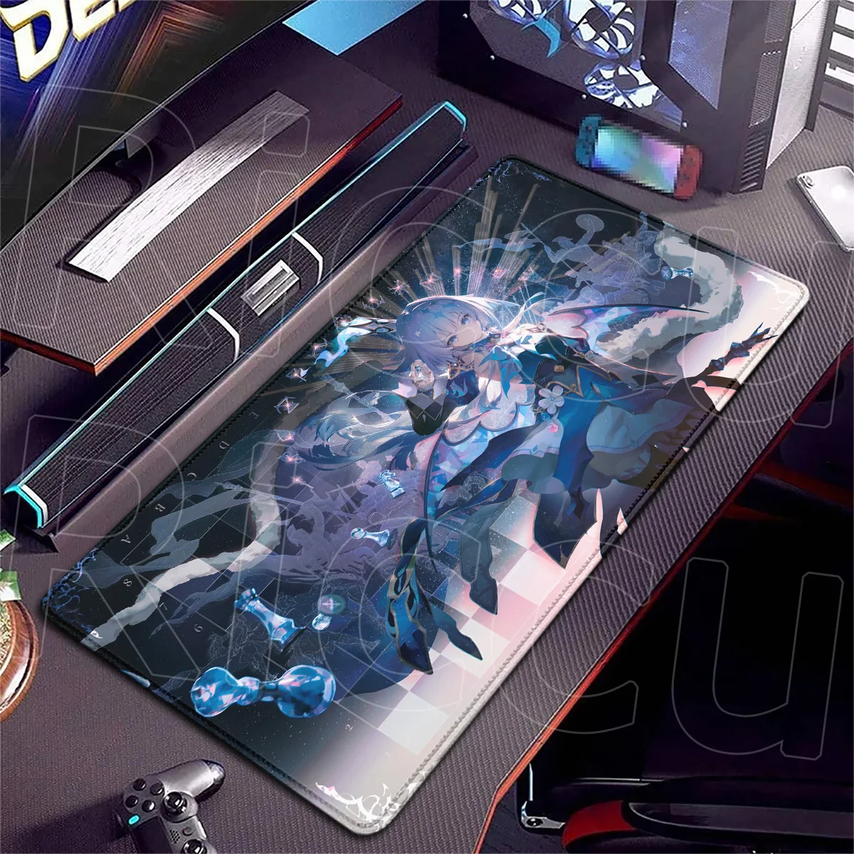 Büro-Gummi-Zubehör, abschließbarer Rand, Desktop-Teppich, Cerydra Honkai Star Rail, Kawaii-Mauspad, großes, waschbares PC-Mauspad, 90 x 40 cm – Detail 2