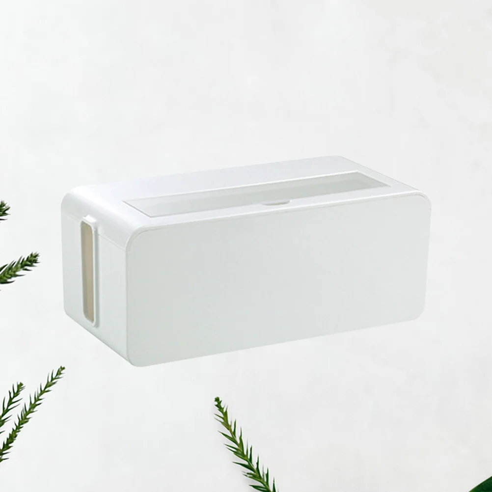 صندوق إدارة الكابلات منظم المقبس البلاستيكي الأبيض مقاس M لتنظيم الكابلات واللوازم المنزلية #1