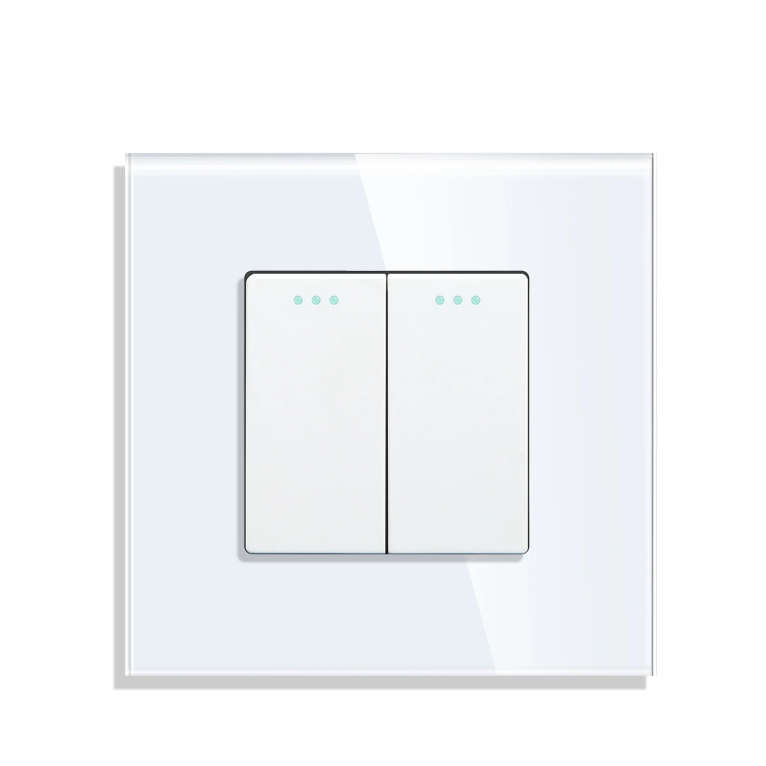 Light Switch LED Indicator white Crystal Glass Panel 1/2/3Gang Wall Push Button switch EU Socket With Switch 250V