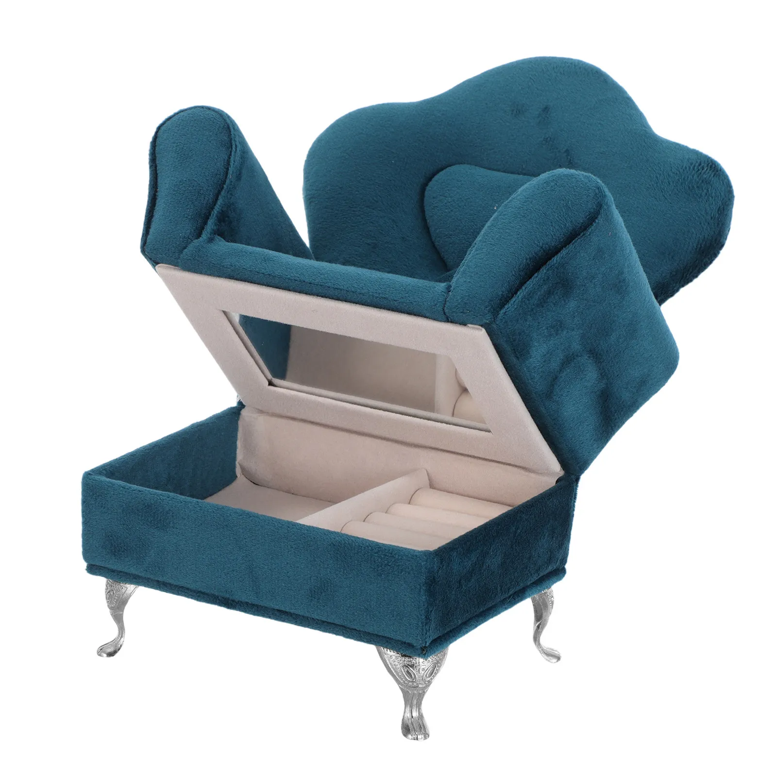 

Sofa Jewelry Box Travel Case 7.9x6.1x3.5in Shaped Organizer Necklace Earring Storage Gifts for Her