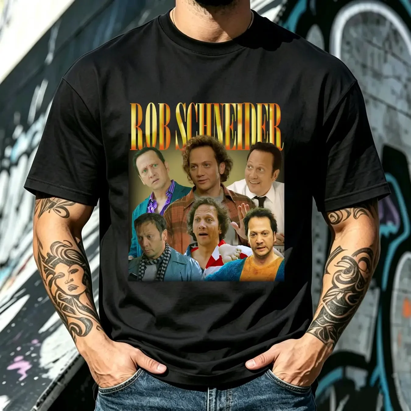 washed T Shirt Rob Schneider Vintage Bootleg SweaT long or short sleeves vintage Washed Casual Unisex Versatile Breathable