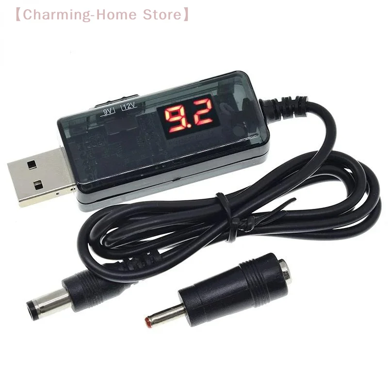 【M】5V to 9V 12V USB Step-Up Converter Cable, Portable Voltage Booster with DC 3.5x1.35mm Plug for Power Bank Router Speaker