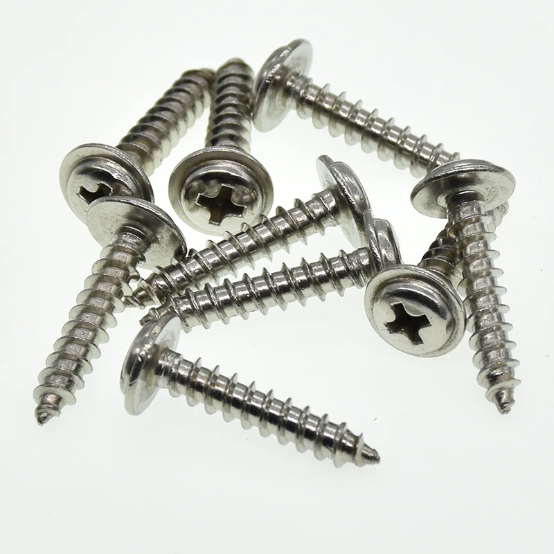 20pcs/Lot 304 stainless steel self-tapping screws M1.4 M1.7 M2 M3 M4 Cross round head PWA pan head with pad screw